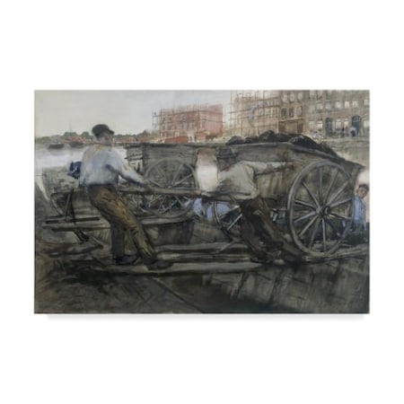 Georg Hendrik Breitner 'Labourers Pulling A Cart' Canvas Art,16x24